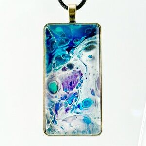Elegant Blue and Purple Swirl Necklace